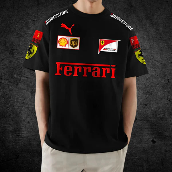 Black Oversized Ferrari T-Shirt | Maison Feraia