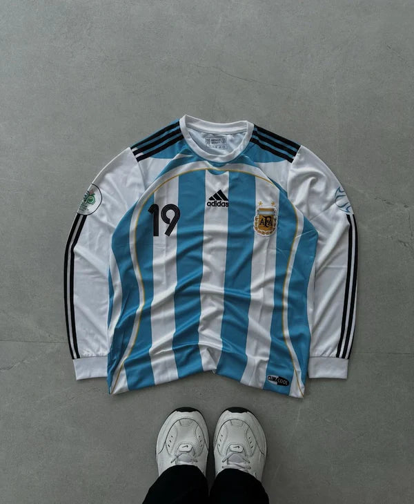 Messi Argentina 2006-07 Home Full Sleeve Jersey-White Blue | Maison Feraia