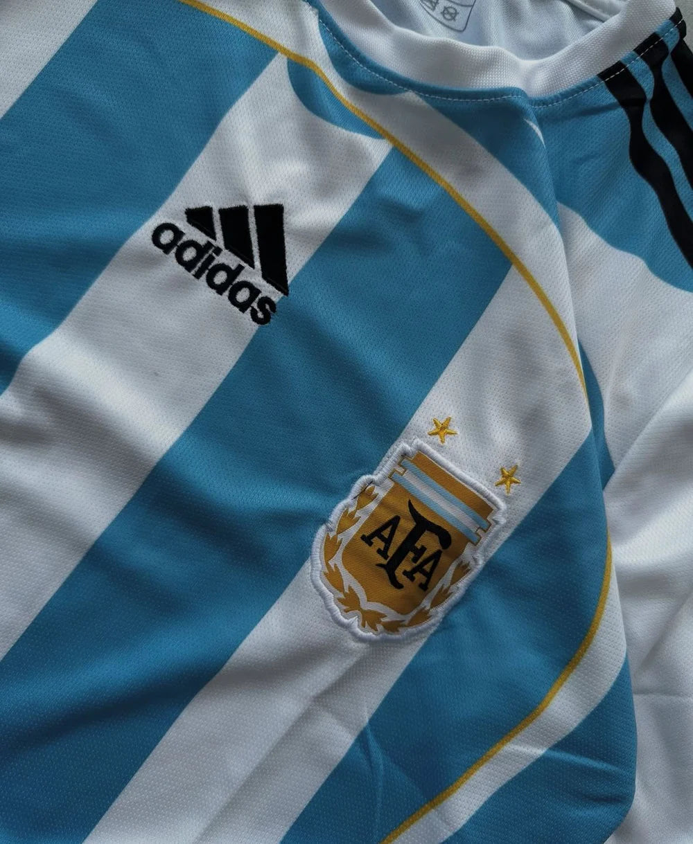 Messi Argentina 2006-07 Home Full Sleeve Jersey-White Blue | Maison Feraia