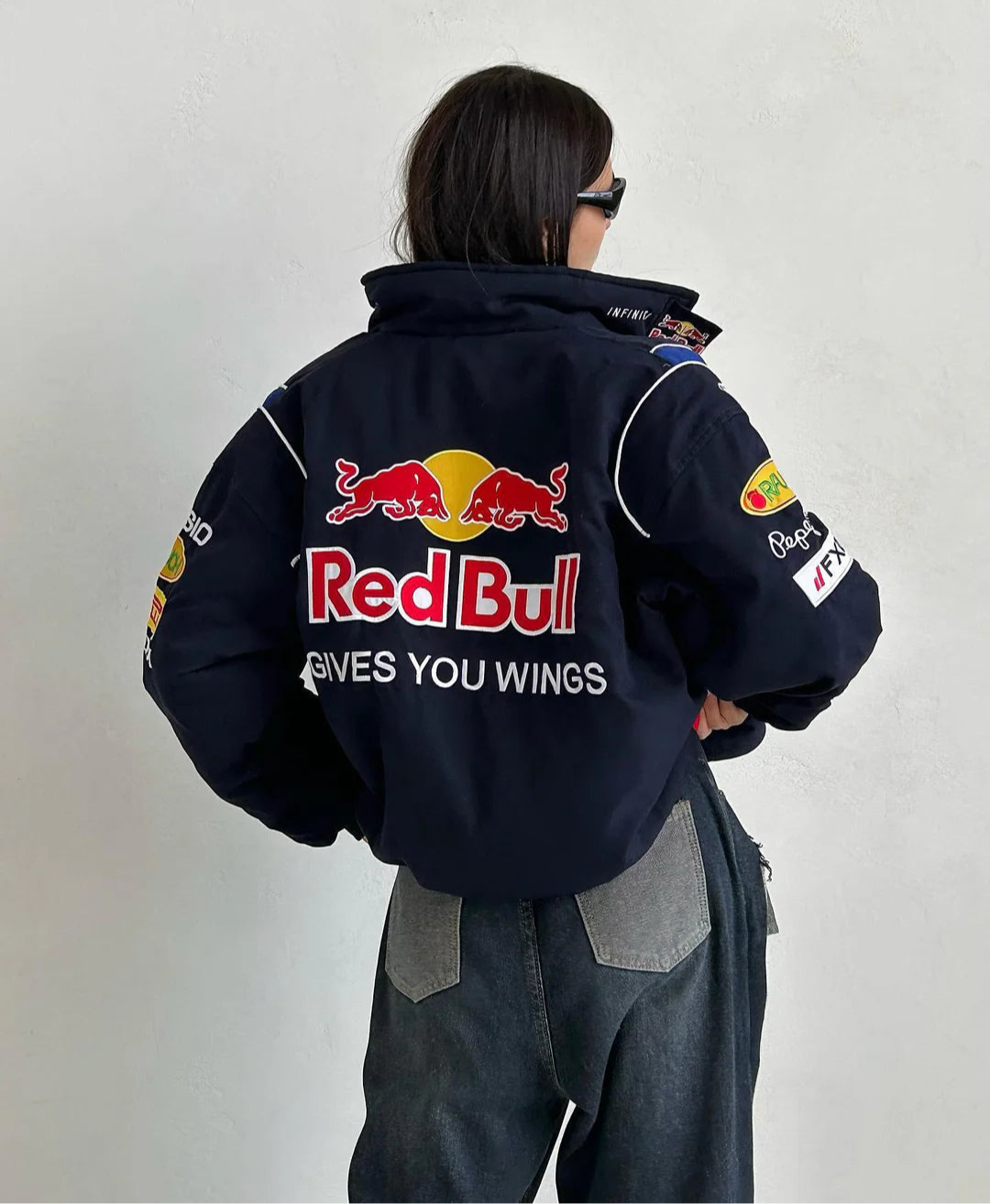 Red Bull Racing puffer Embroidered Jacket | Maison Feraia Limited Edition