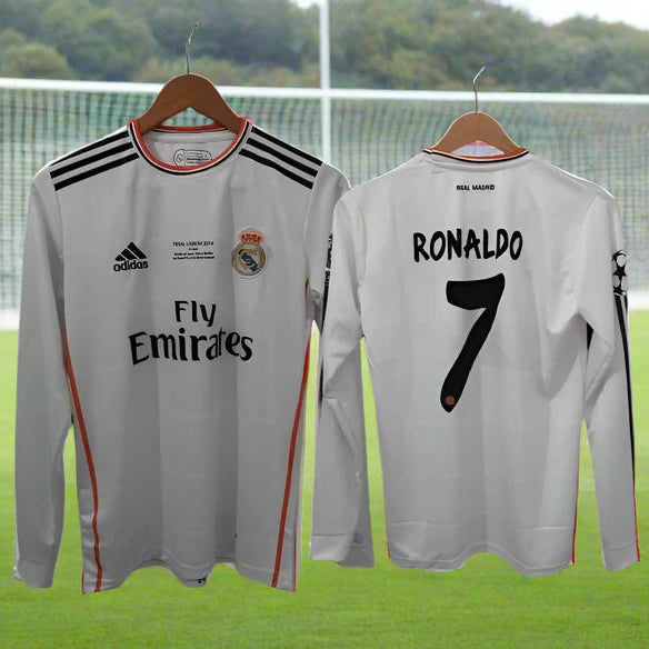 Real Madrid 2013-14 Full Sleeve Jersey -White Maison Ferai