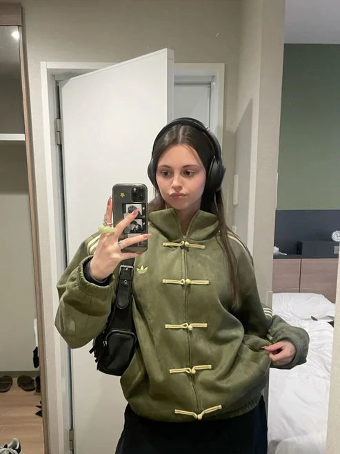 CNY-Inspired Premium Olive Green Suede Jacket | Maison Feraia
