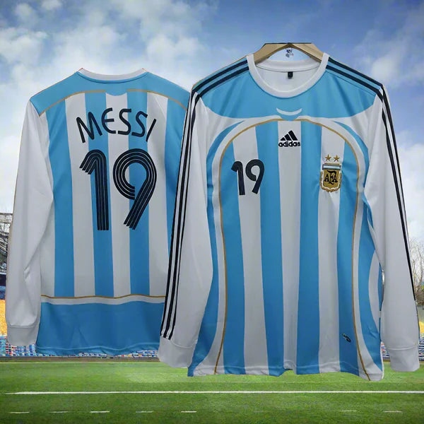 Messi Argentina 2006-07 Home Full Sleeve Jersey-White Blue | Maison Feraia