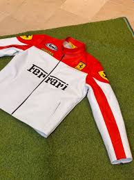 White & Red Ferrari® Leather Jacket | Feraia Luxe Edition
