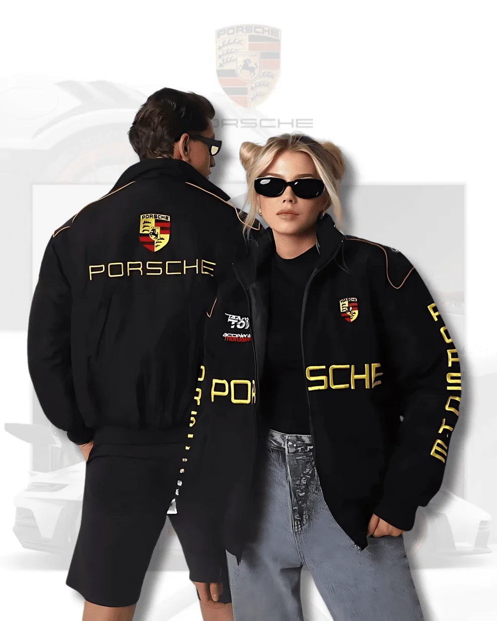 Porsche Racing puffer Embroidered Jacket | Maison Feraia Limited Edition