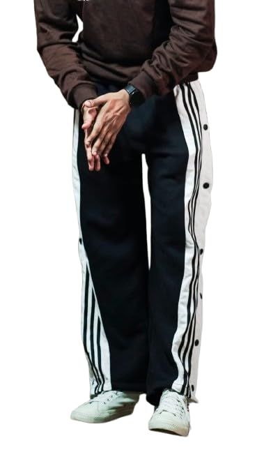 Black Snap Button Straight Fit Pant for Men | Maison Feraia