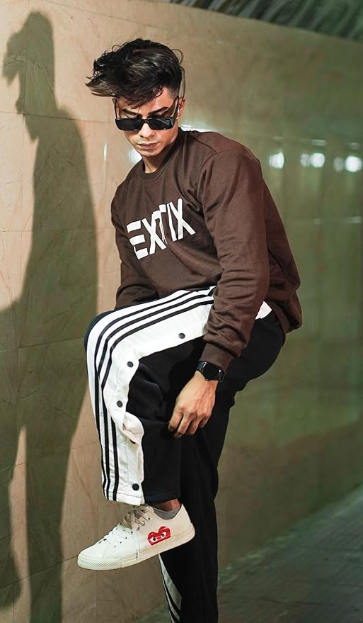 Black Snap Button Straight Fit Pant for Men | Maison Feraia