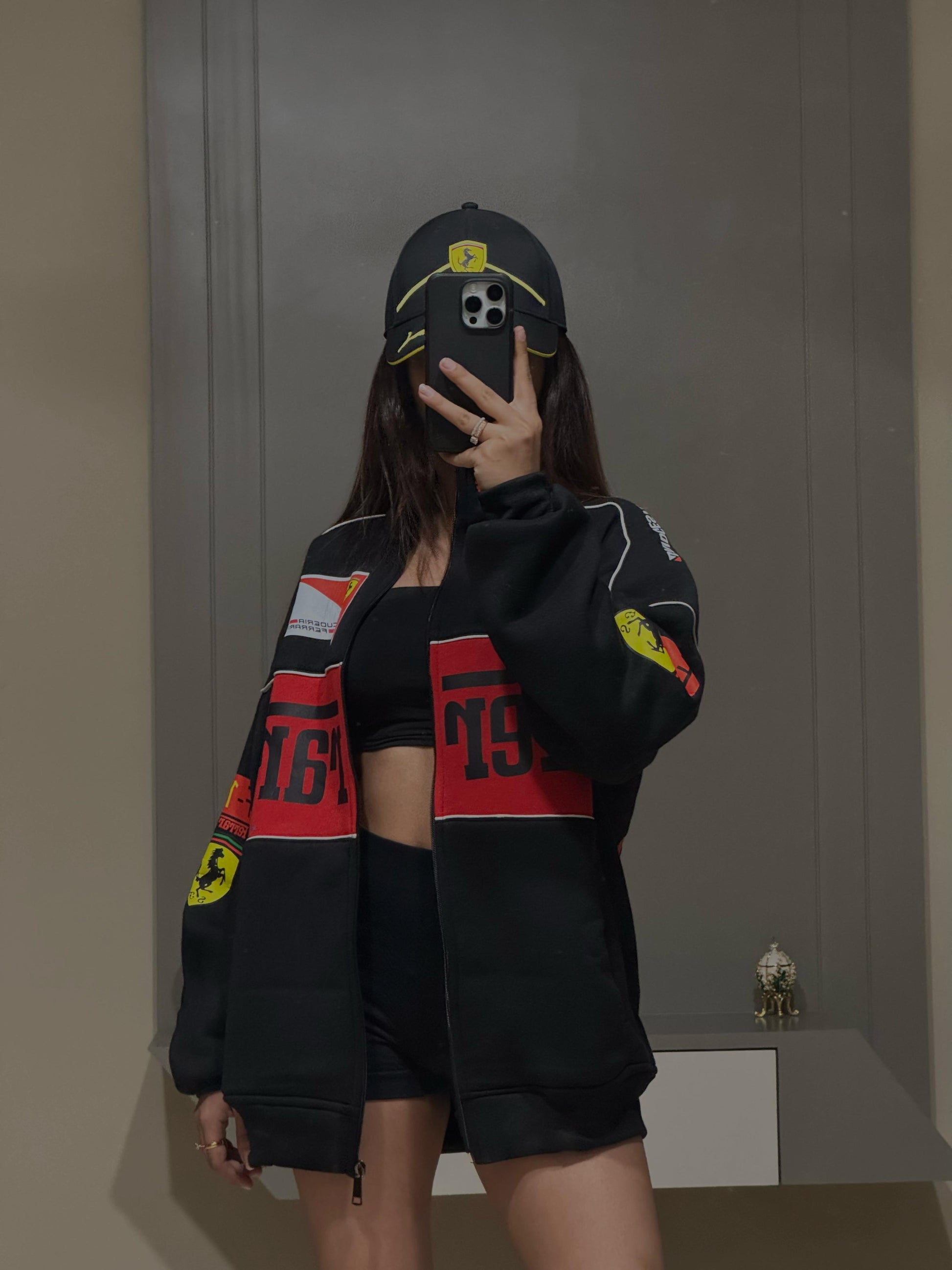 Black Ferrari Scuderia Jacket - Limited Drop | Maison Feraia F1 Edition