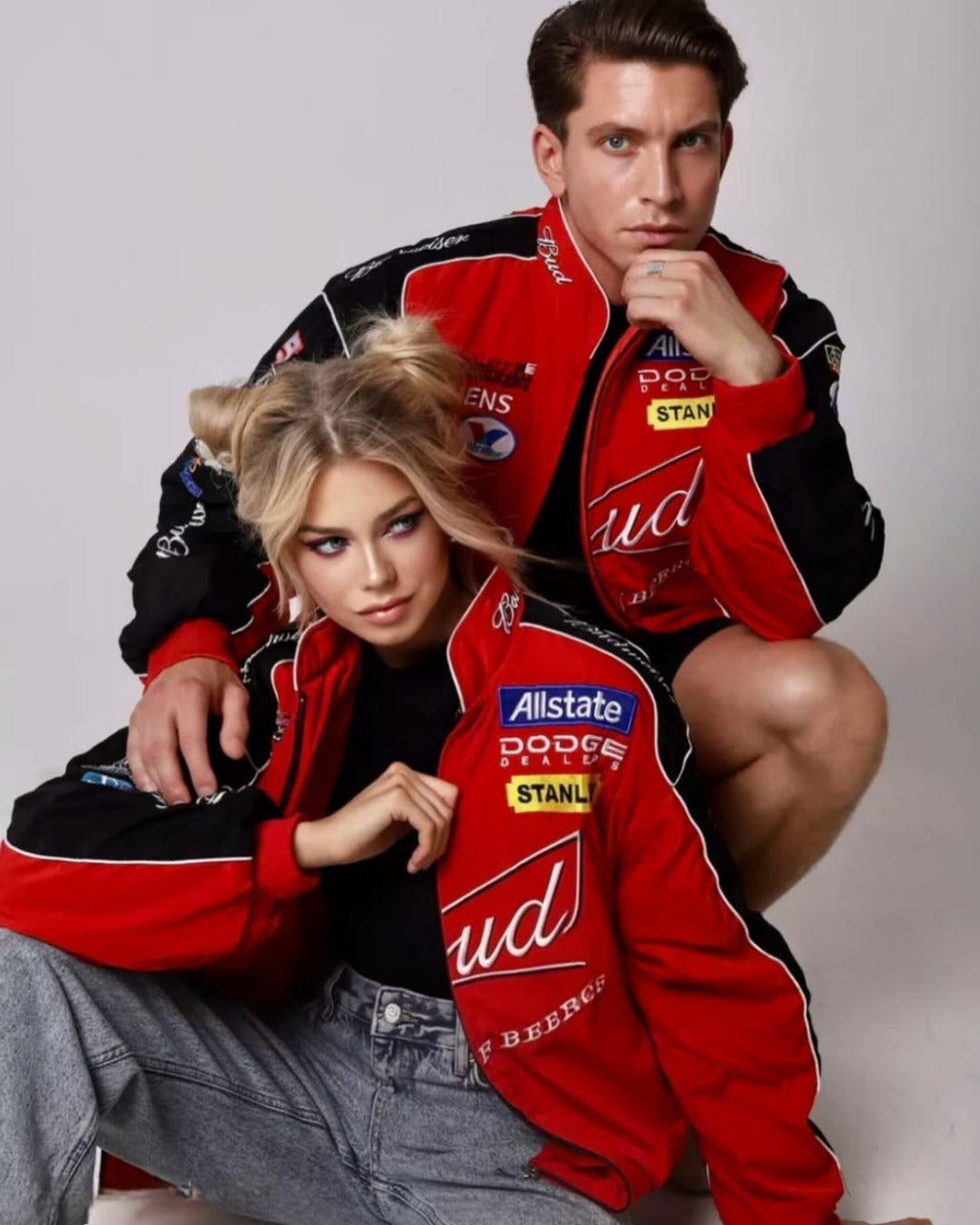 Red Budweiser Jacket – Vintage Racing & Bomber Style | Maison Feraia