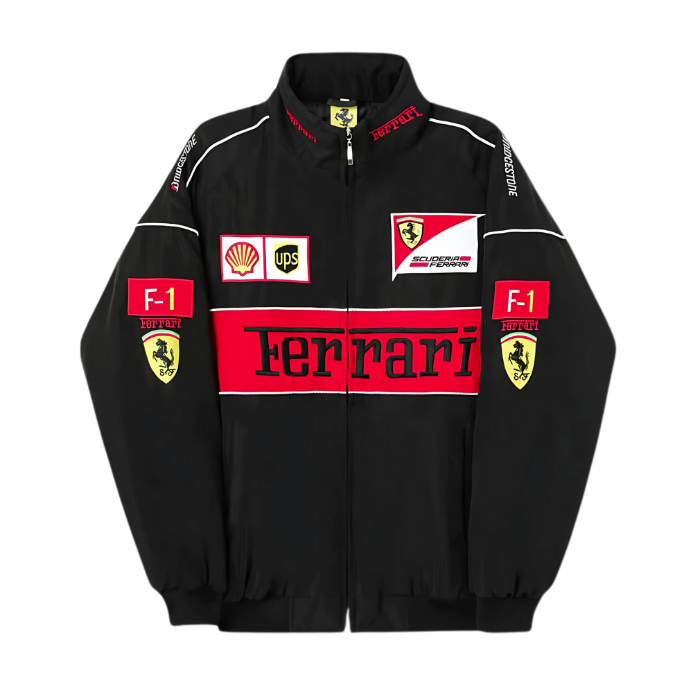 Black Ferrari Scuderia Jacket - Limited Drop | Maison Feraia F1 Edition