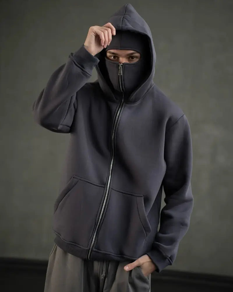 Ninja Balaclava Hoodie with Built-In Face Mask | Maison Feraia