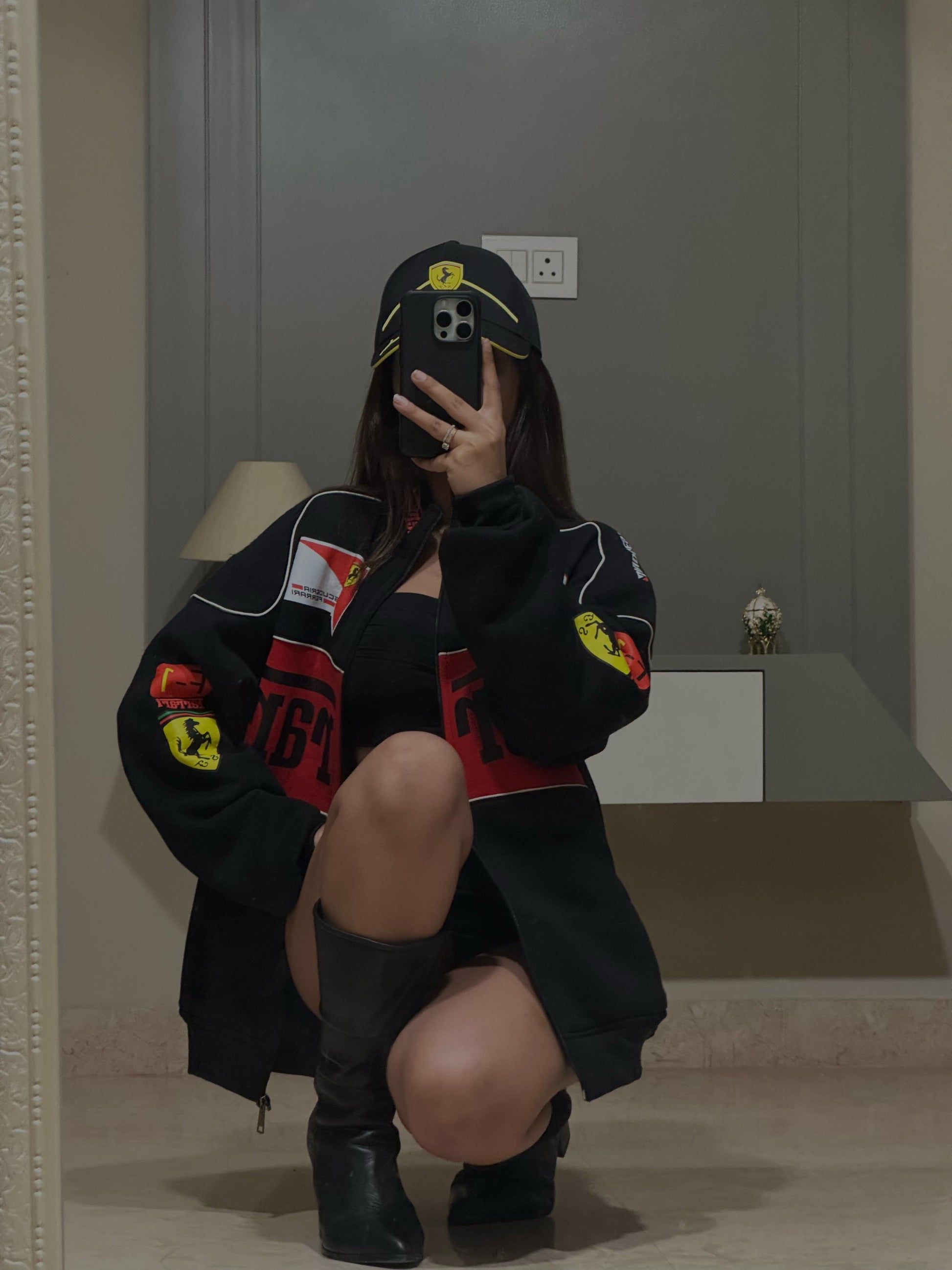 Black Ferrari Scuderia Jacket - Limited Drop | Maison Feraia F1 Edition