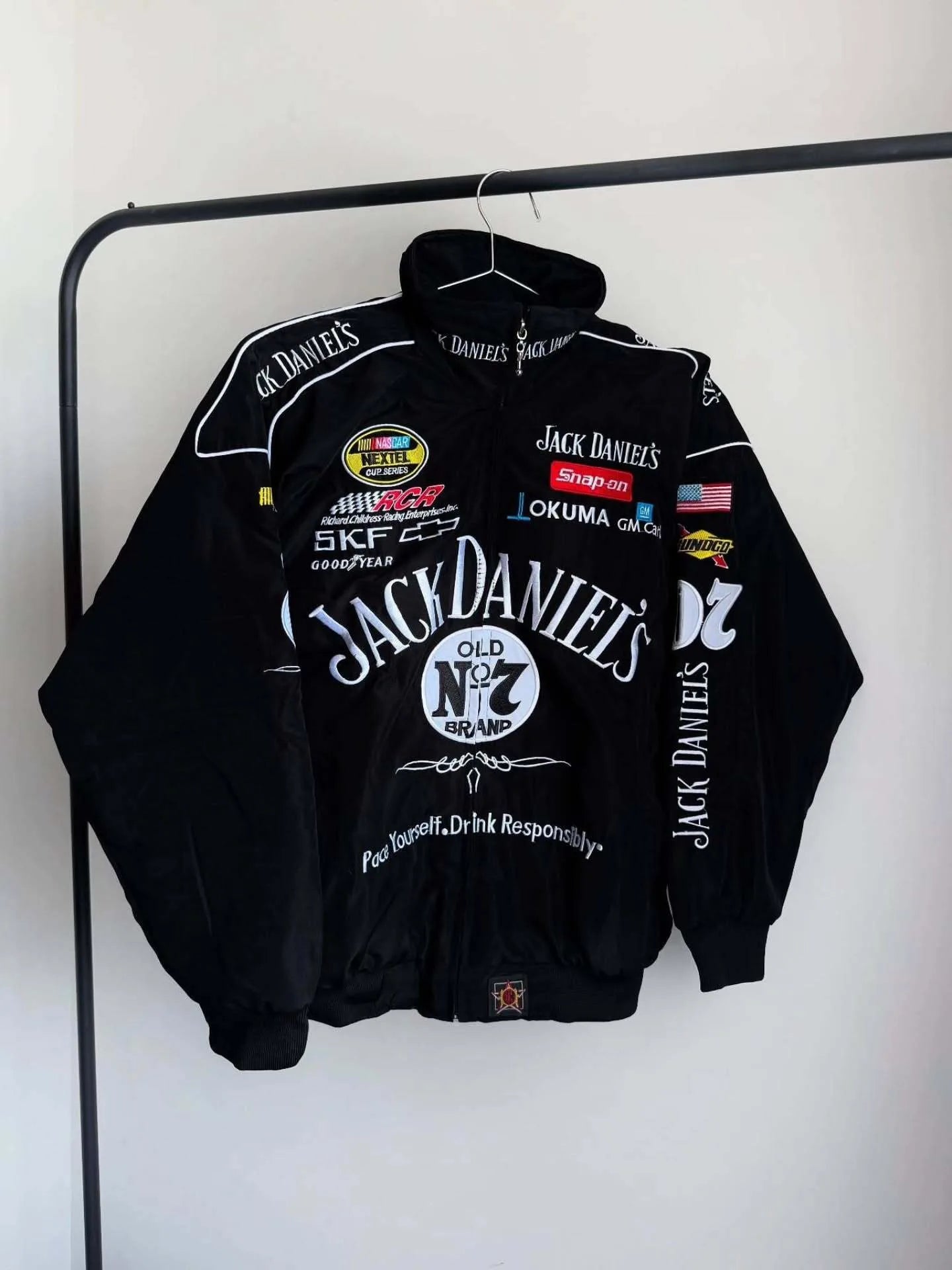 Jack Daniel’s puffer  Embroidered  Jacket – Maison Feraia Limited edition