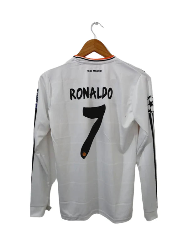 C.Ronaldo Real Madrid 2013-14 Full Sleeve Jersey -White | Maison Feraia