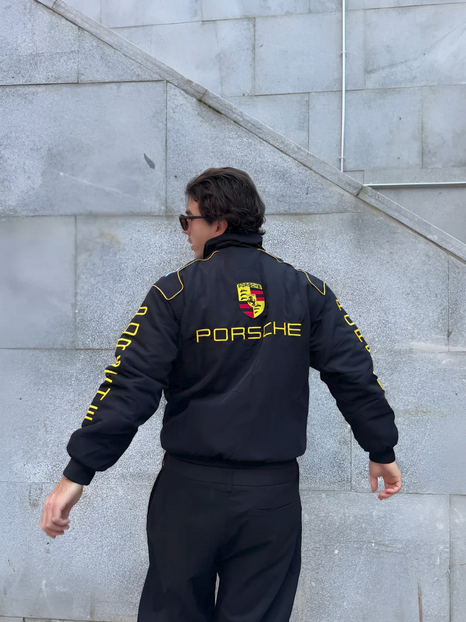 Porsche  Racing  puffer  Embroidered  Jacket – maison feraia Limited edition