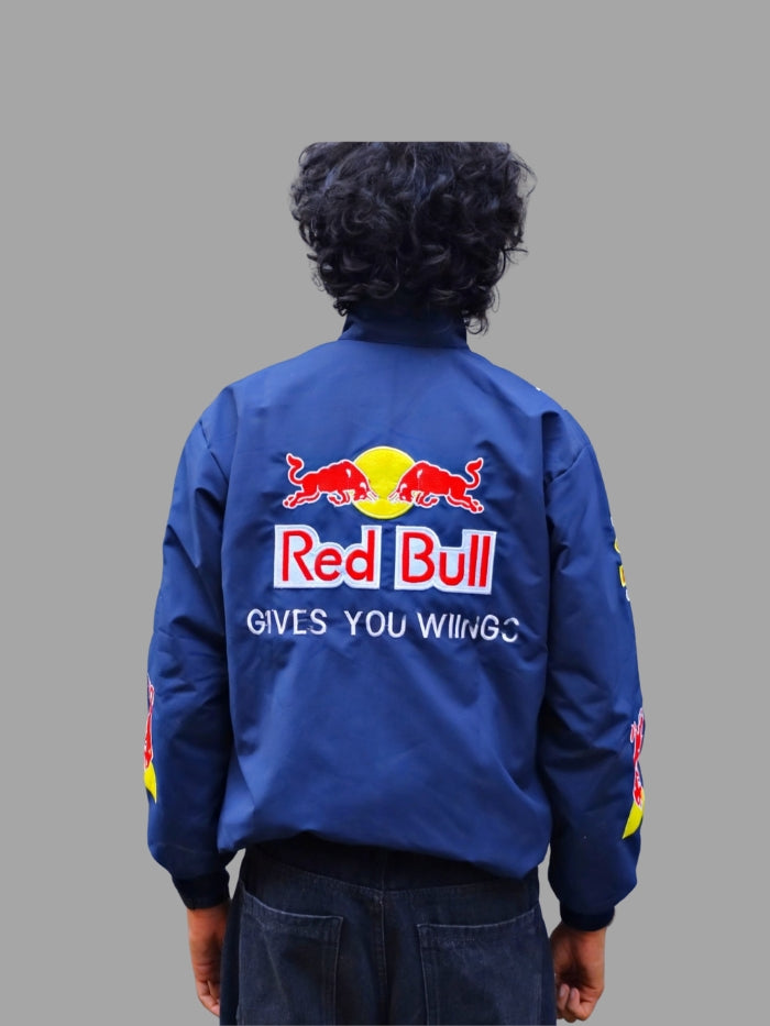 Red Bull Racing Puffer Embroidered Jacket - NAVY BLUE - Limited Drop | Maison Feraia F1 Edition