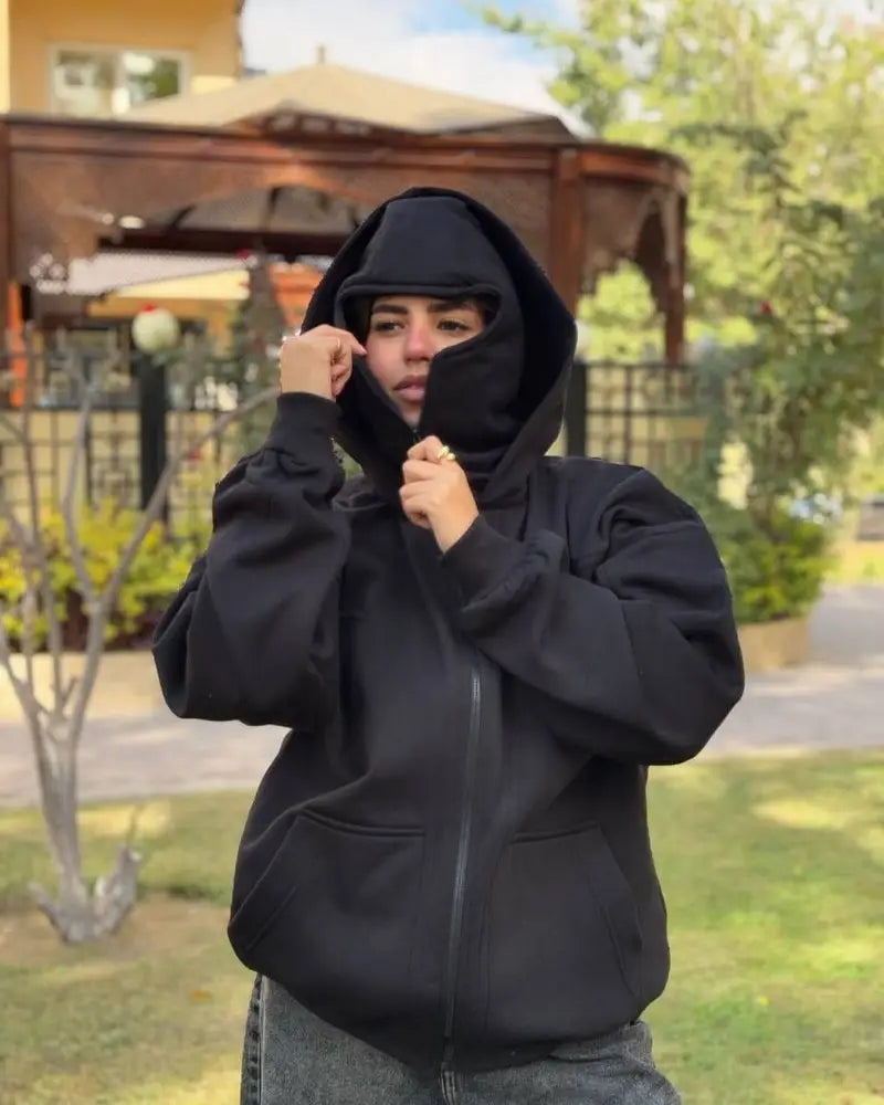 Ninja Balaclava Hoodie with Built-In Face Mask | Maison Feraia