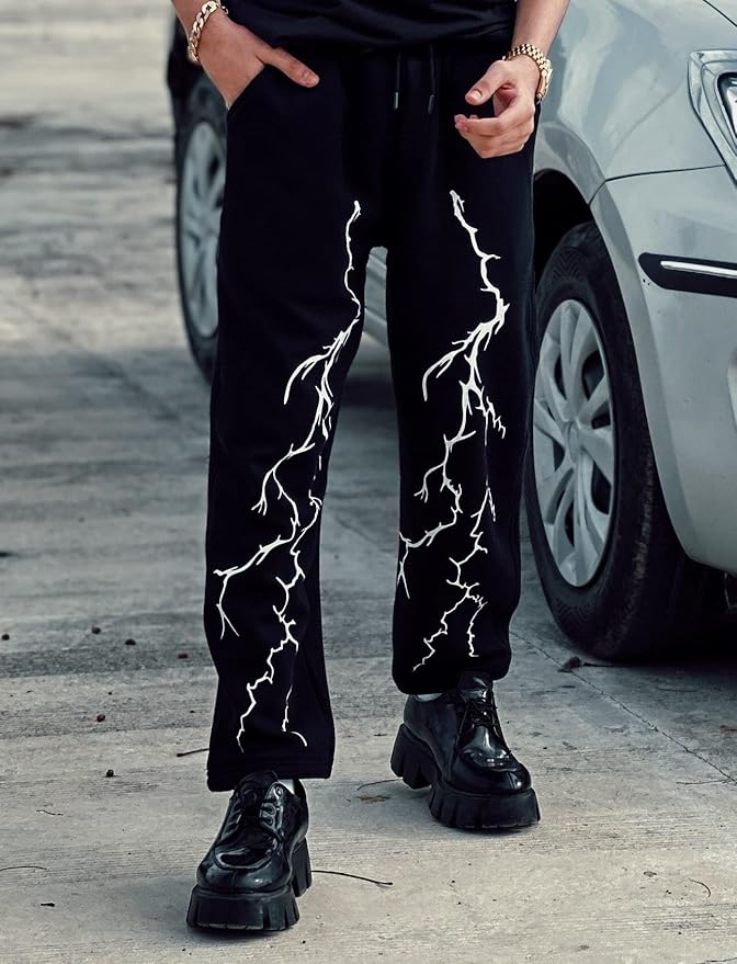 Lighting Thunder Aesthetic Baggy Track Pant | Maison Feraia