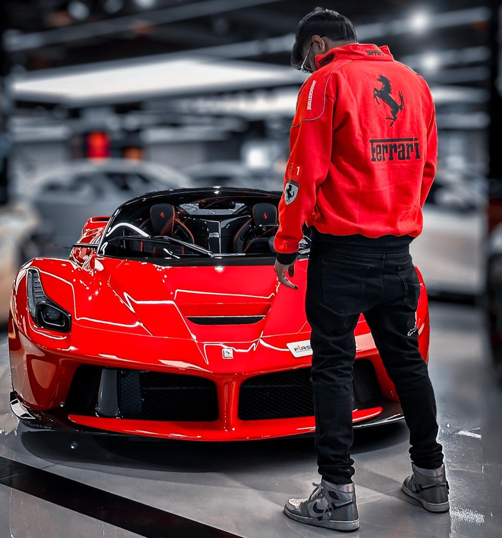 Red Ferrari Scuderia Race F1 Streetwear Jacket | Maison Feraia F1 Edition