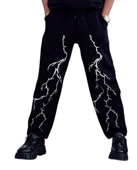 Lighting Thunder Aesthetic Baggy Track Pant | Maison Feraia
