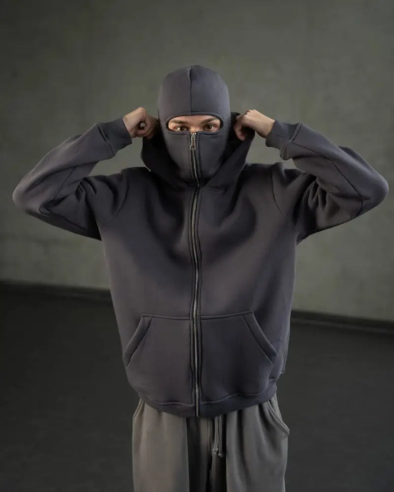 Ninja Balaclava Hoodie with Built-In Face Mask | Maison Feraia