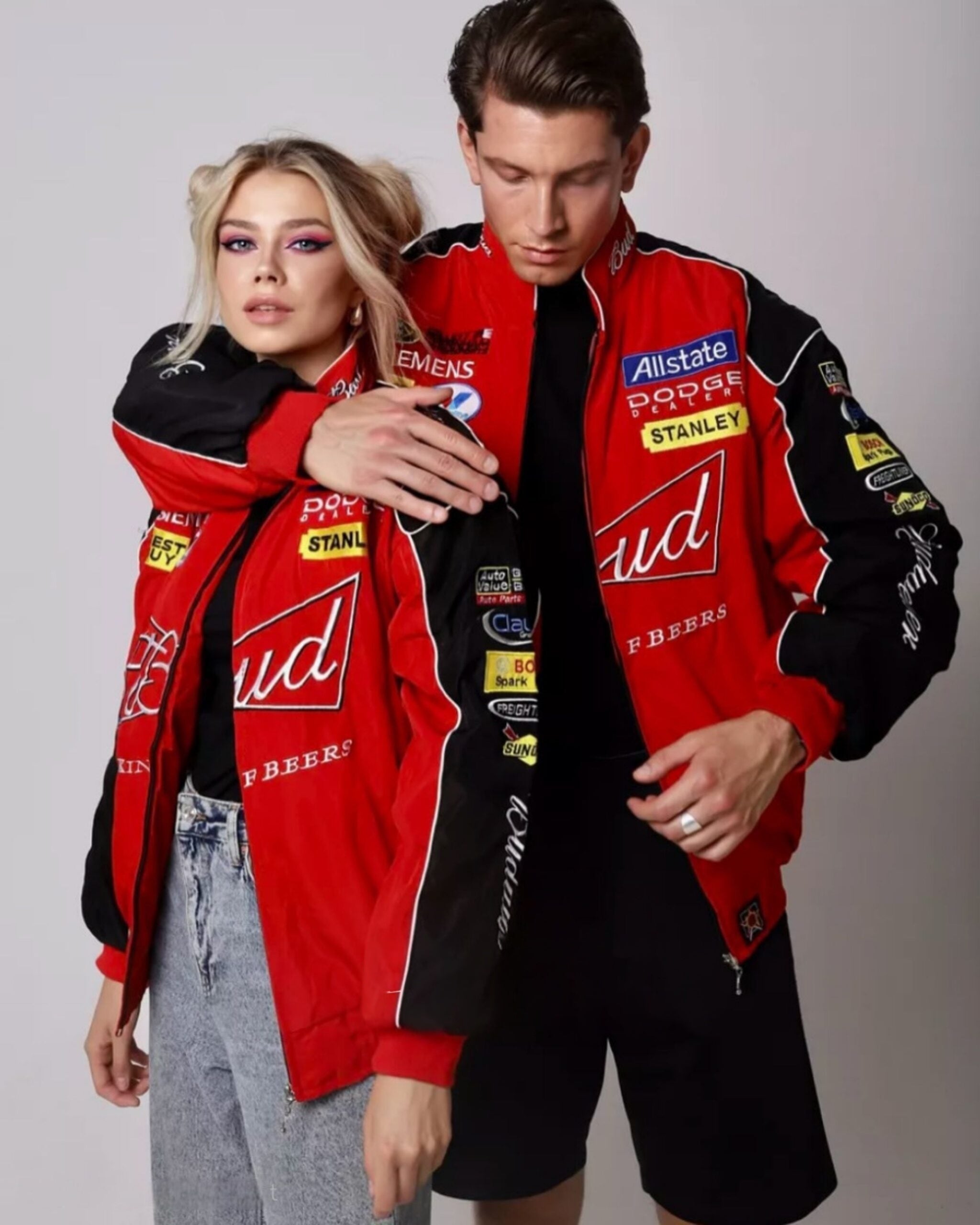 Red Budweiser Jacket – Vintage Racing & Bomber Style | Maison Feraia
