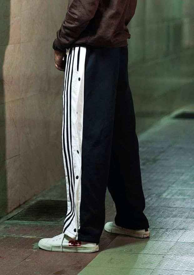 Black Snap Button Straight Fit Pant for Men | Maison Feraia