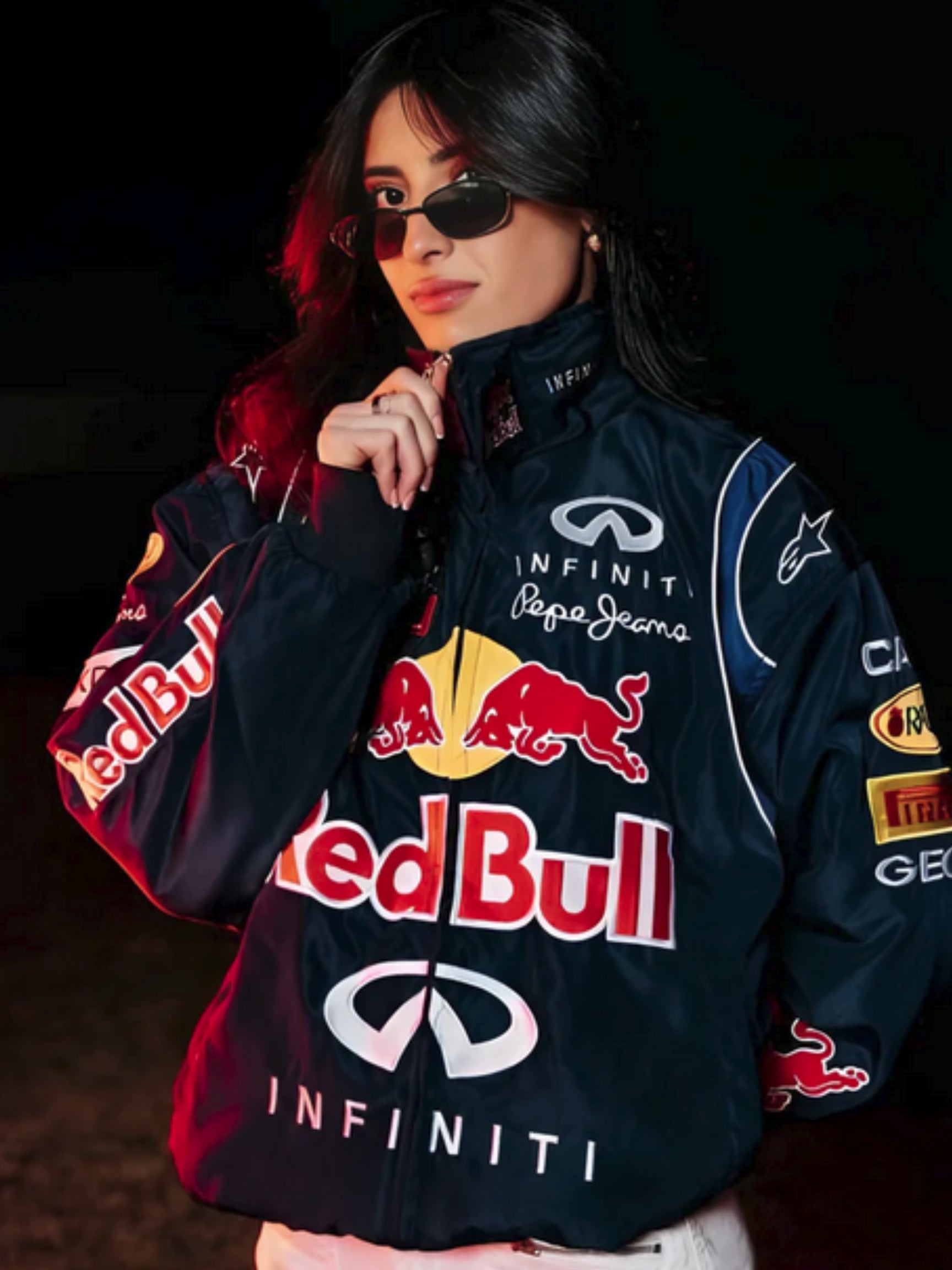 Red Bull  Racing puffer Embroidered Jacket – Maison Feraia Limited Edition